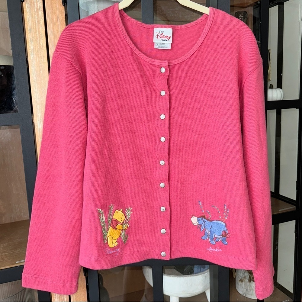 Vintage 90s Disney Store eeyore Sweater Cardigan Winnie the Pooh embroidered top